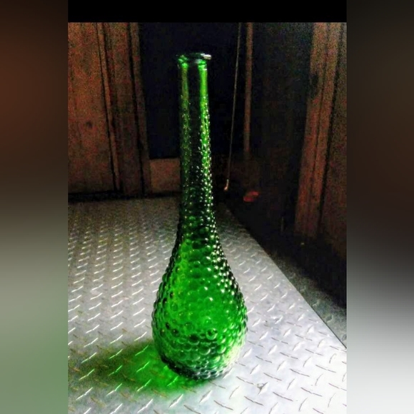 Empoli made in Italy. 15' green bubble Glass vase. Vintage MCM. - Picture 5 of 13